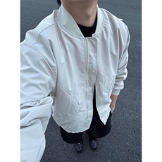 白色ma1飞行员夹克外套美式复古休闲棒球服JK2402A特P58，男装夹克，星座908-1