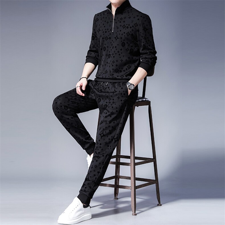 SA5515-2钱塘2020-2中年男士冬季厚款加绒百搭时尚休闲卫衣P155,男装休闲套装,钱塘207-2