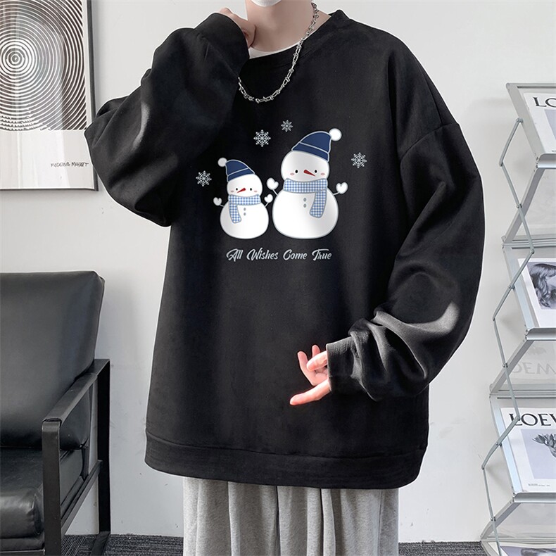 麂皮绒卫衣男大码重磅长袖t恤男JW81439-P35加绒款P45,男装T恤,电商A040