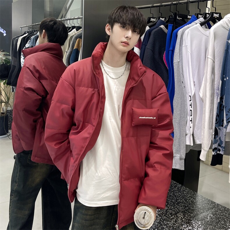 PU皮羽绒服男士冬季新款港风宽松白鸭绒外套YR918-P150(控价198元图片