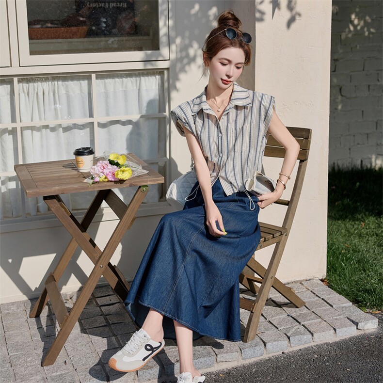 时尚休闲套装裙女2025夏穿搭洋气百搭显瘦气质减龄半身裙两件套潮,女装套装/套裙,慧尚依恋