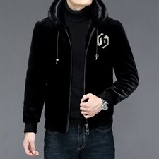 AL511新款2021男式连帽外套仿貂绒保暖夹克P339，男装夹克，电商B360