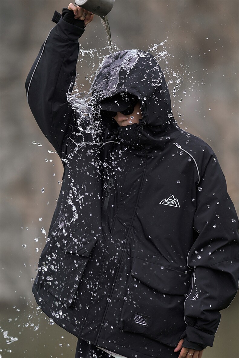 冬新防风防水大口袋滑雪服男反光条保暖夹克时尚外套M69-P170,男装棉衣,电商A001-1