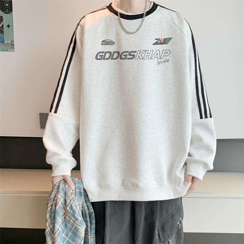 400高克重华棉秋冬内景新款宽松圆领卫衣男潮WY00255/P45加绒P50,男装卫衣,电商B316