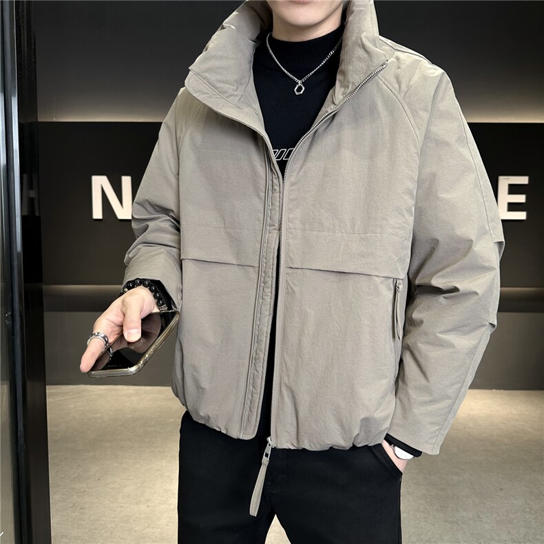 标90纯色无帽翻领羽绒服休闲百搭上衣外套男A329-YR2568-P255,男装羽绒服,电商A329