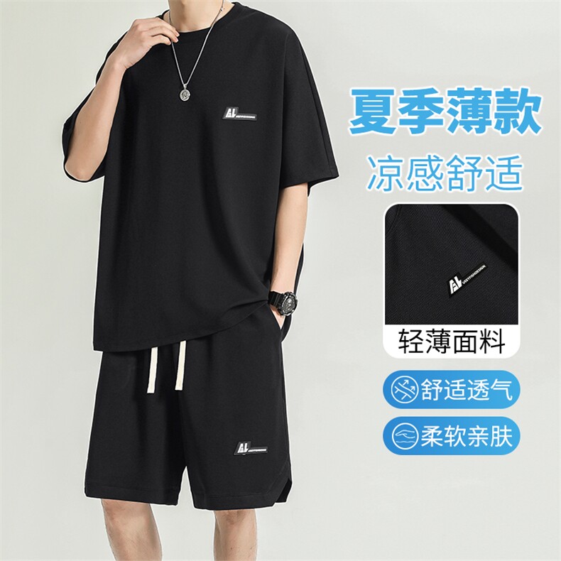 运动套装夏季冰丝速干短袖夏装薄款透气宽松休闲TZ11-特批-70图片