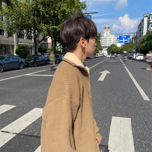 抖音直播！半高领拉链套头针织毛衣男外套男 XH13-p55图片