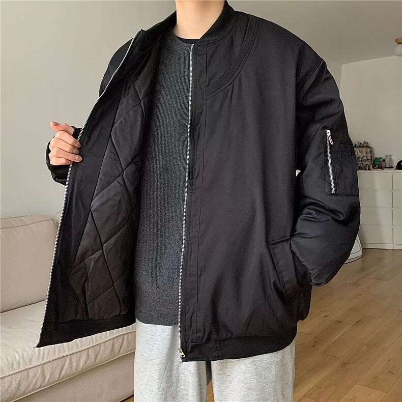 棉服男韩版潮流高街帅气棒球领保暖2024冬季新款ins外套MF026-P75,男装棉衣,星座412-2