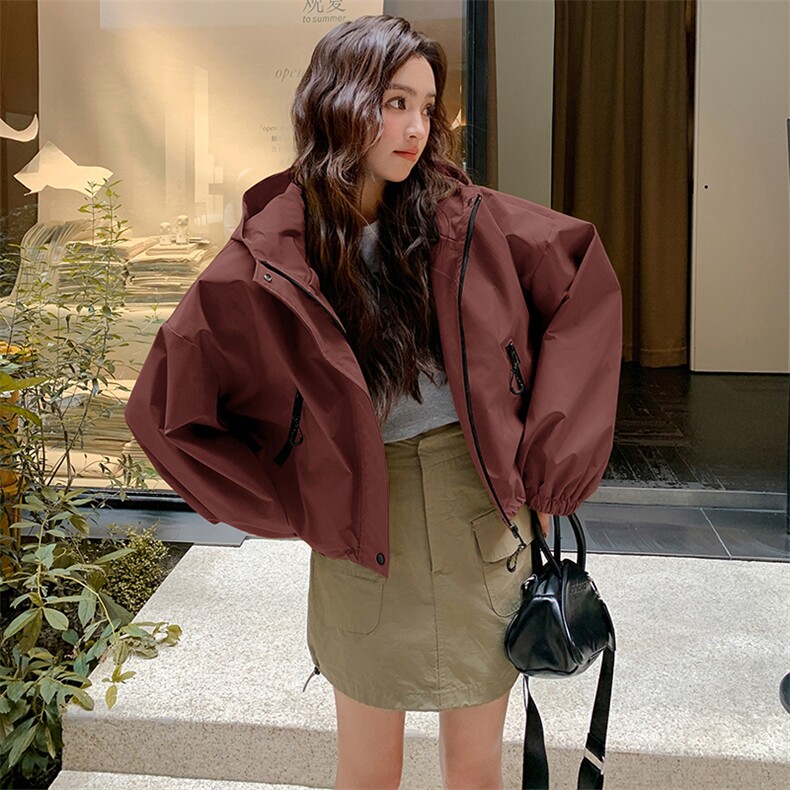 2C085-Q023P150工装新款冲锋衣外套K228,女装短外套,2C085