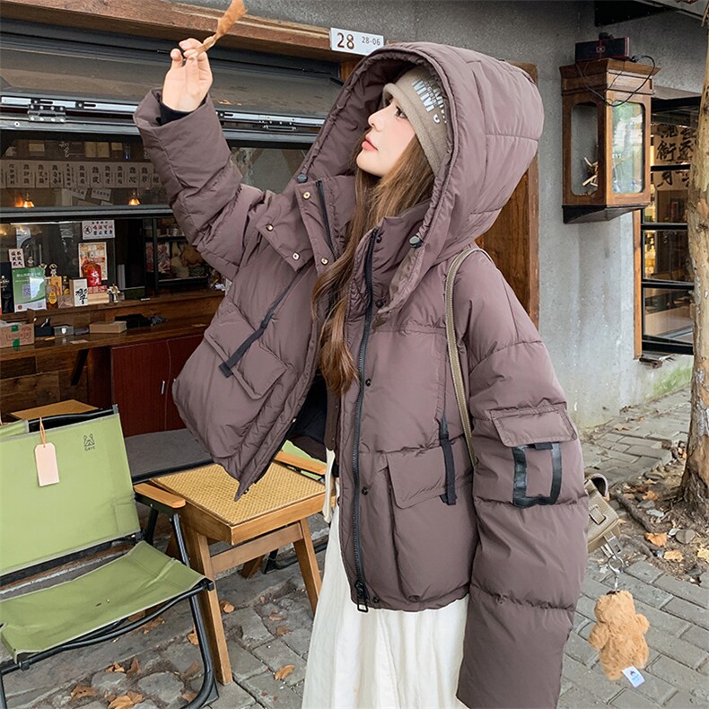 现货新款90白鸭绒加厚面包羽绒服2D035-25111P290K428,女装羽绒服,2D035