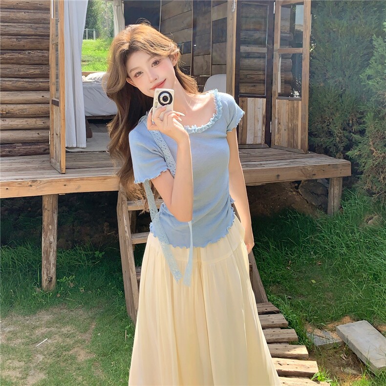 【现货新款】短袖针织上衣流光半身裙两件套2C353/8673/P165/K248,女装套装/套裙,2C353