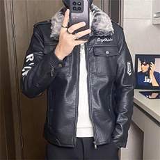 PY119-P180修身皮衣外套男新款男士皮衣外套飞行服夹克加绒加厚，男装皮衣，电商D310B