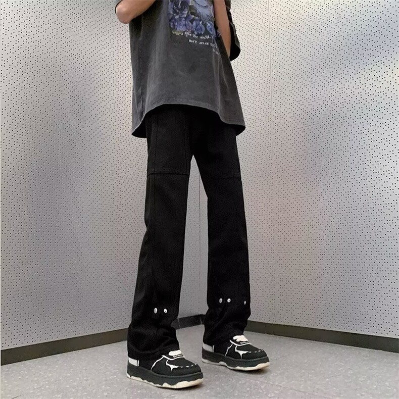 牛仔裤春季青春流行潮男宽松直筒长裤直脚拉链新款K691P43,男装牛仔裤,星座1116-2
