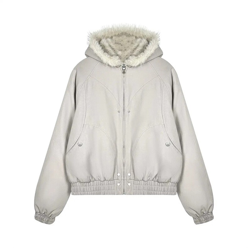 现货高品质美式高街冬季重磅硬挺短款座山雕毛领棉衣男女加厚外套，男装棉衣，电商A486-1