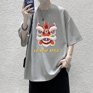 HT73185-P22 华夫格t恤男短袖男大码五分袖 大皂风图片