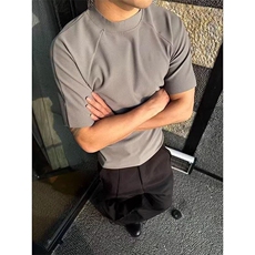 【网图现货】美式休闲短款冰丝坑条短袖T118/P28，男装T恤，星座205-3