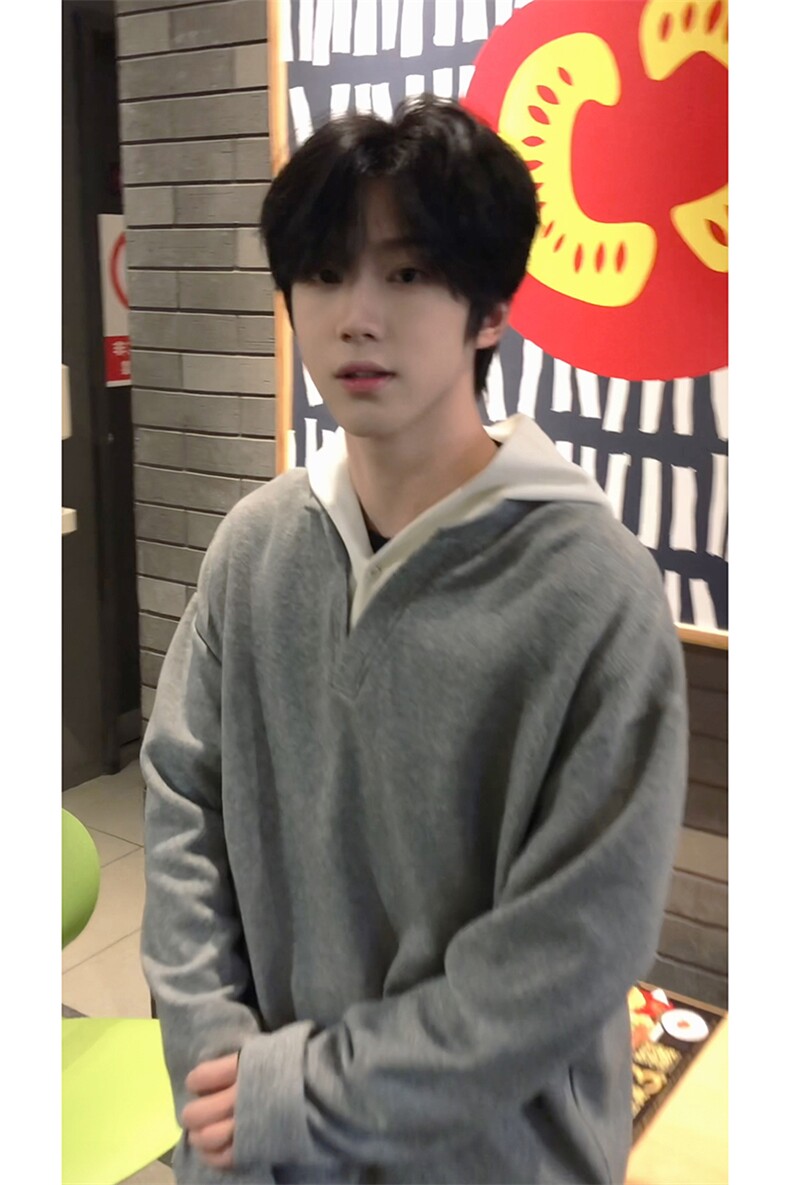 宽松韩版ins潮流时尚上衣日韩系慵懒风假两件连帽卫衣HY709TP48,男装卫衣,电商A102B