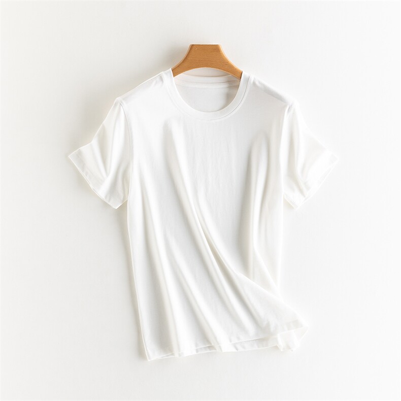 2026年春季女士低圆领套头T恤正肩袖轻奢风薄,女装T恤,美轩羊绒