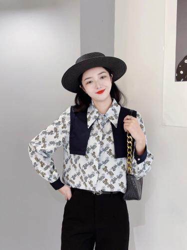 秋季新款可拖卸披肩两件套衬衫，女装衬衫，斐伦缇娜