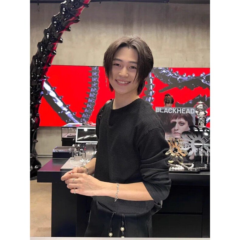 港风v领卫衣男春秋季条纹慵懒风肌理感宽松休闲内搭打底衫长袖t恤,男装T恤,星座506A
