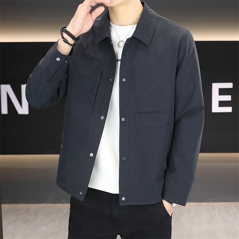 秋季夹克男高品质翻领外套型男商务休闲百搭青年外套男N9817-P120图片