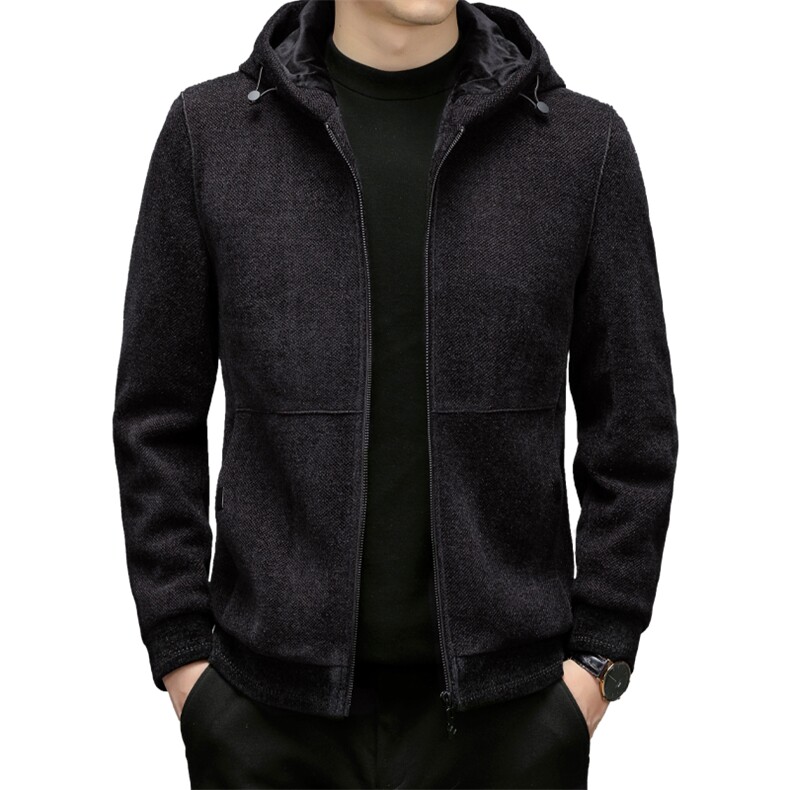 ZL92166冬季新款男士夹克时尚连帽休闲毛呢外套爸爸装上衣P260,男装夹克,钱塘6003（原4033）