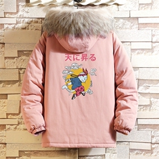 MM48012-P130冬季大毛领衣男士大码加厚袄男服砖墙挂拍，男装棉衣，电商A040A