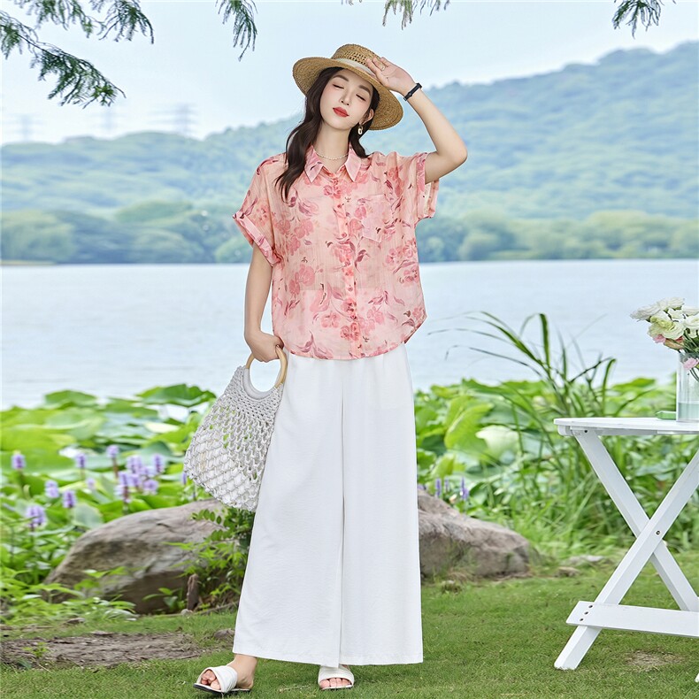 现货！2026年夏季时尚简约大方气质优雅宽松休闲两件套裤套装女,女装套装/套裙,衣之秀