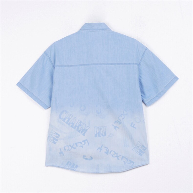 美式高街潮牌休闲上衣潮流宽松短袖衬衫A086-CS2227-P65,男装T恤,电商基地A086