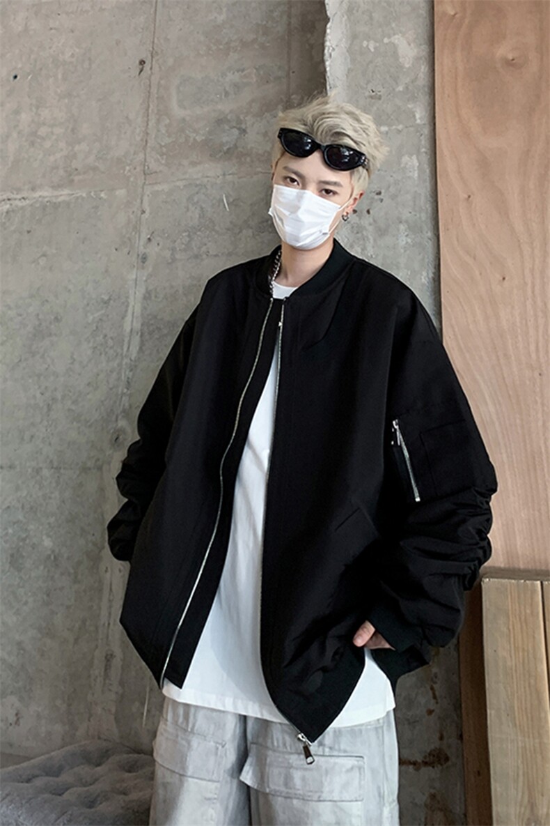 港风美式日系潮流宽松百搭立领棒球服夹克男XZ213-JK03-P75控88,男装夹克,星座213