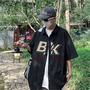 日系工装短袖衬衫男款夏季少年休闲衬衣学院风百搭宽松外套 C3021图片