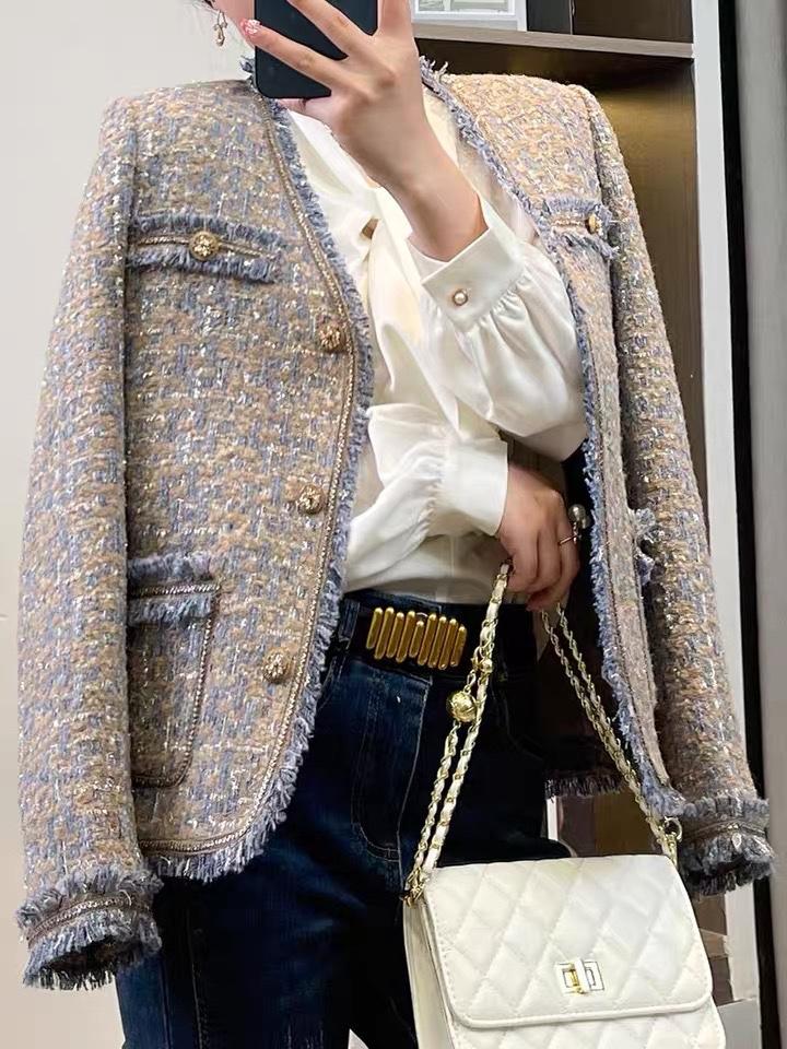 2022新款法式风情小香风外套,女装其它,L·H·X