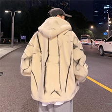 扎染宽松潮流羊羔毛外套港风潮牌ins高街痞帅M8007-P78，男装夹克，星座1109-3