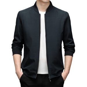 新款男外套休闲纯色夹克男秋冬装爸爸装中青年外套ZS8287-P105图片
