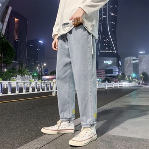 NK991-P30 秋季港风牛仔裤男宽松直筒潮流韩版百搭老爹裤图片