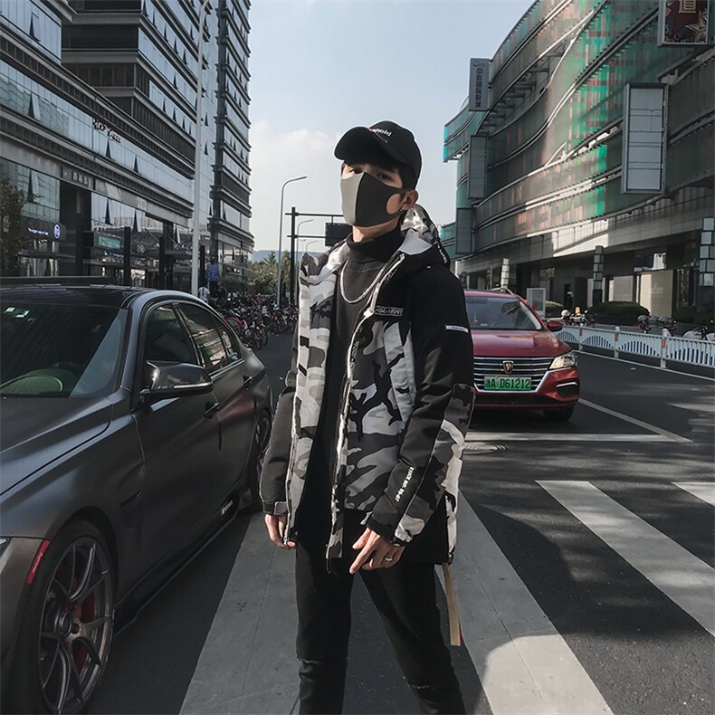 A313-MY83-P1452020冬季加厚棉衣男连帽迷彩棉服男备货2万件图片