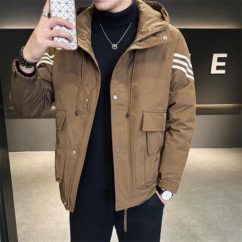 标DS-A225-2025冬季新款羽绒服男士短款连帽加厚工装羽绒外套,男装羽绒服,电商A225