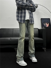 2024SS美式复古vibe水洗做旧修身窄版牛仔裤高级感，男装牛仔裤，星座310A-4