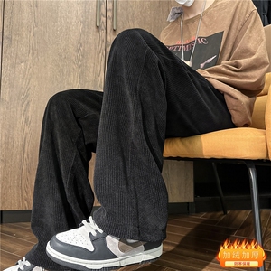 秋冬款咖色休闲裤男拖地长裤大码宽松百搭直筒裤A061-YJ6696-P65图片