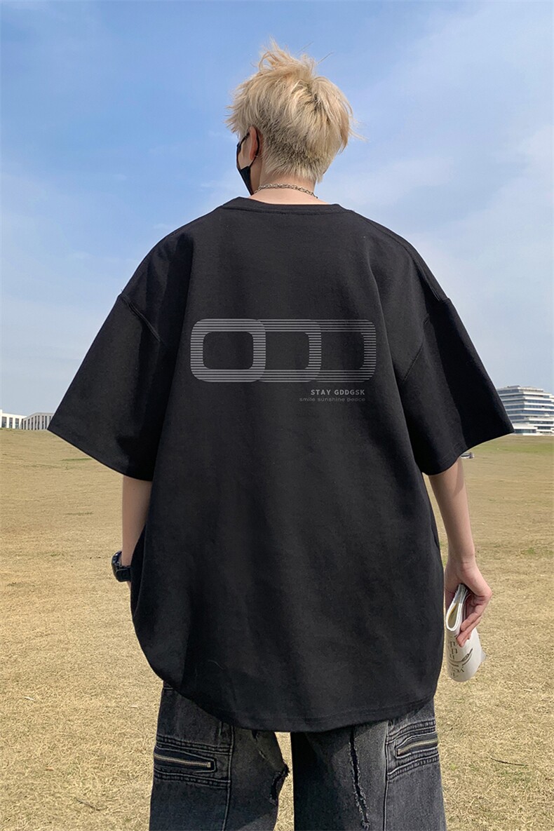 已注册/夏季外景纯棉创意高街潮牌短袖T恤男宽松体恤DT00044/P25,男装T恤,电商B316