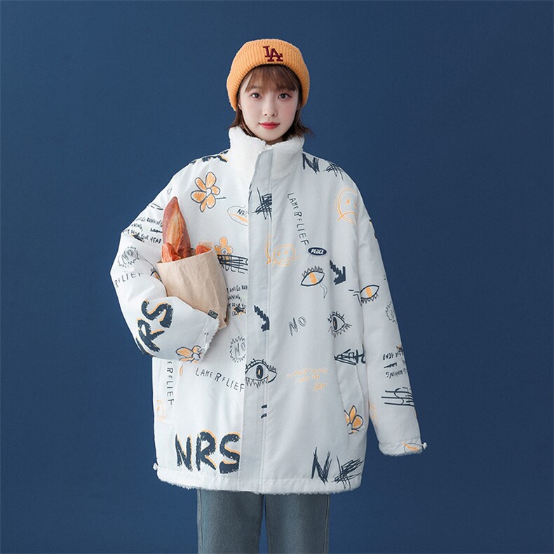 两面穿重磅女港风潮牌潮流美式棉服外套A170-M801-TP38，女装棉衣/棉服，电商A170