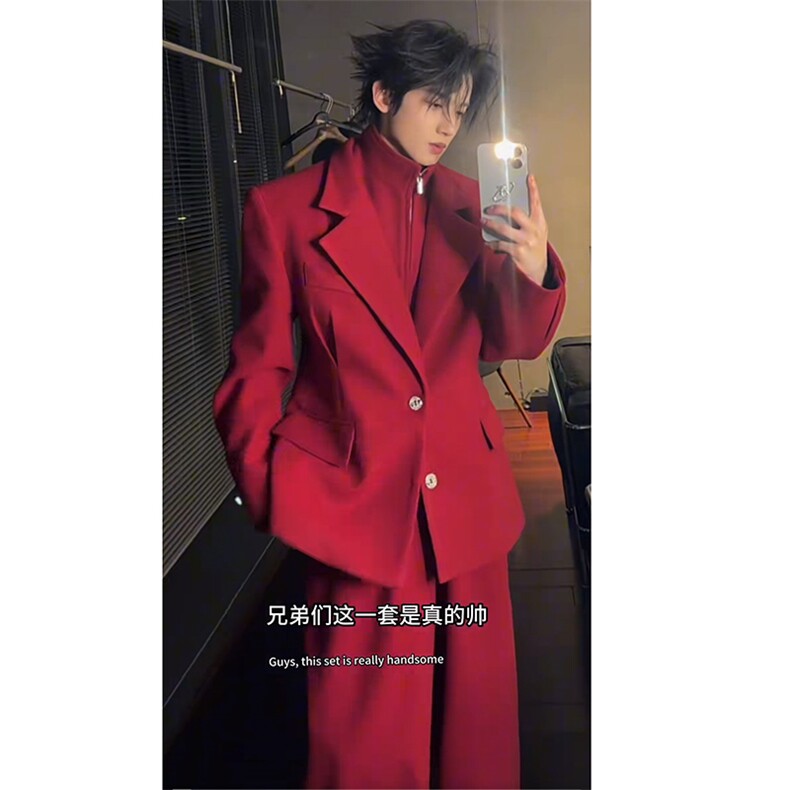 原版面料毛呢可脱卸真两件西服西裤套装W365-P135K365-P75（网图,男装西服,电商B267