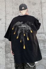 直播有260g美式高街纯棉短袖T恤男潮大码休闲体恤衫T2434-P28，男装T恤，电商B295