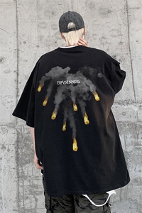 直播有260g 美式高街纯棉短袖T恤男潮大码休闲体恤衫T2434-P28图片