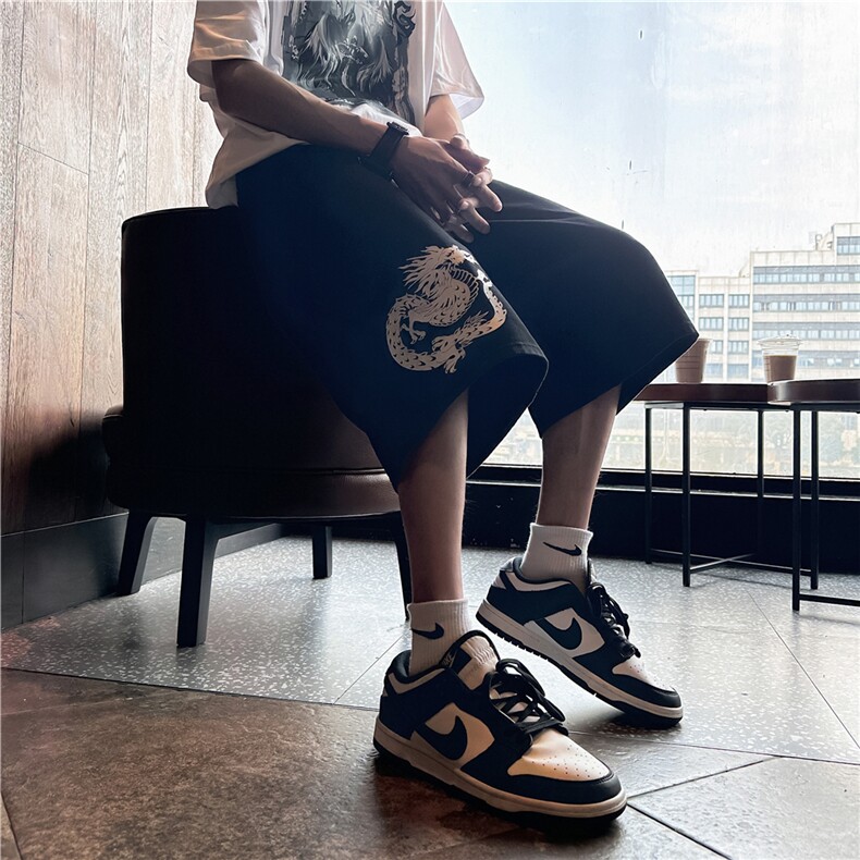 D2041-p48-控68  现货风宽松cleanfit牛仔裤七分裤黑暗图片