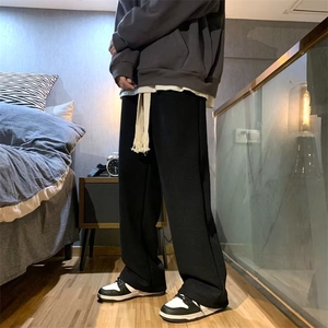 男秋季新款港风加绒抽绳休闲裤H01P45图片