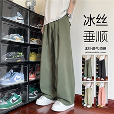 抖音品质简约纯色凉感宽松透气百搭休闲裤B315-K25598-特p30控58，男装休闲裤，电商B315