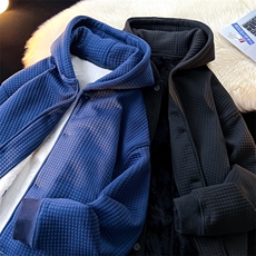 8XL~M加绒加厚夹克卫衣特大码连帽重磅开衫外套KS2102P80加绒100，男装夹克，电商B238