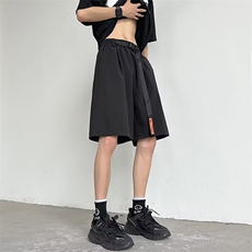 配腰带休闲短裤男韩版潮流高街2023夏季新款ins五分裤K4143-P30，男装休闲裤，星座412-3