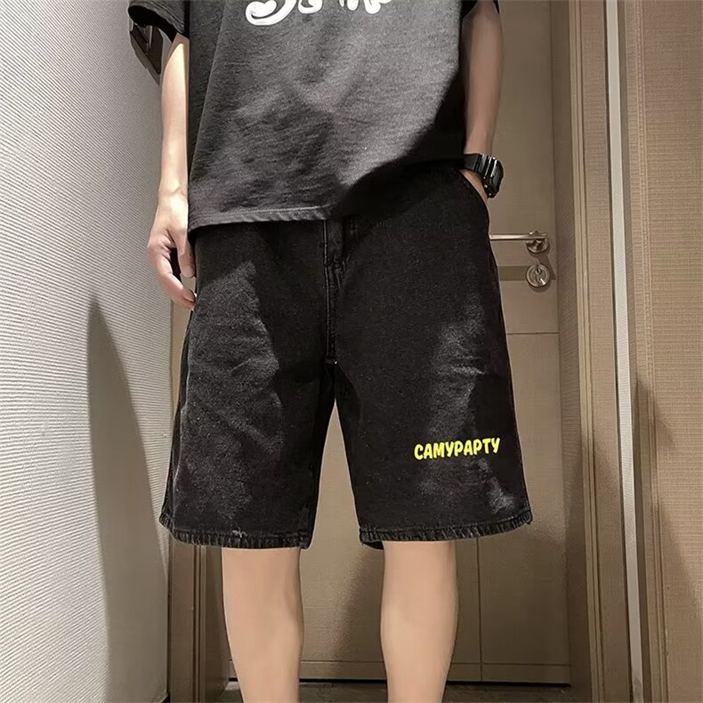 男夏季潮流宽松破洞牛仔短裤韩版潮牌直筒五分休闲裤DK02102-P36,男装牛仔裤,星座308B-1